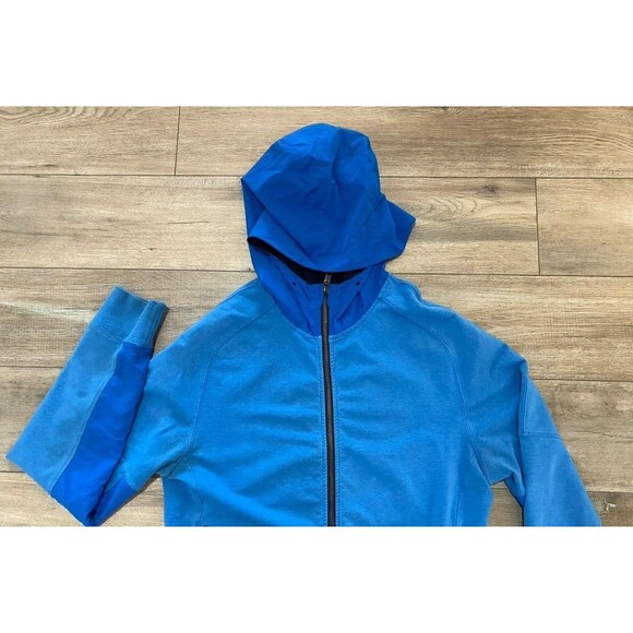 Lululemon Zoom Studio Hoodie Mens S Blue Athletic Fit Full Zip Jacket - Picture 2 of 9